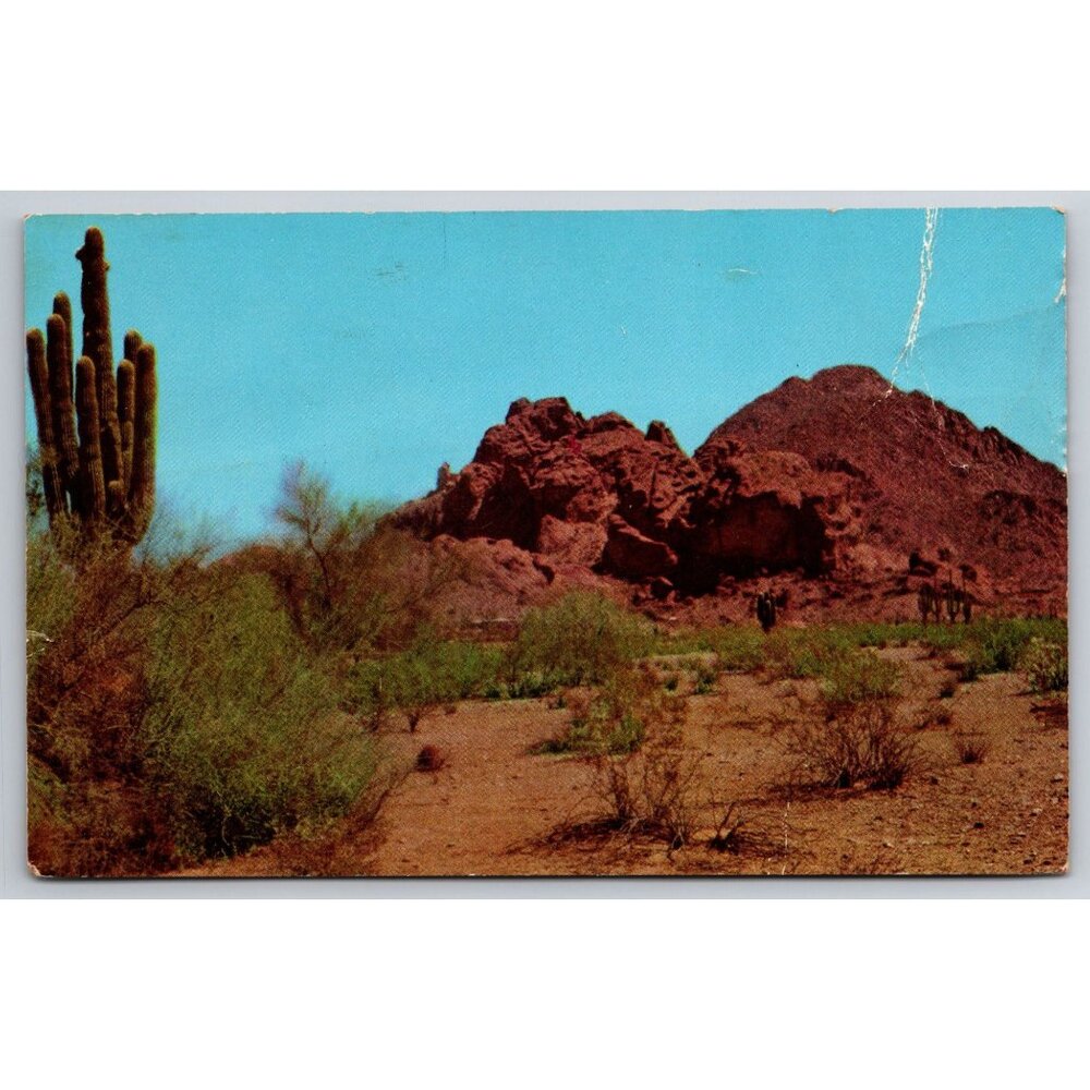 The Praying Monk on Camelback Mountain vintage postcard Phoenix Arizona 0860
